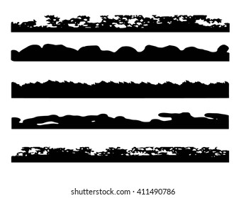Set of grunge brush strokes