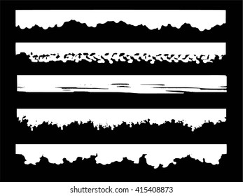 Set of grunge brush strokes