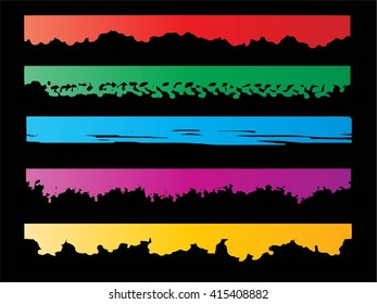 Set of grunge brush strokes