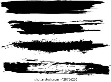 Set of grunge brush strokes