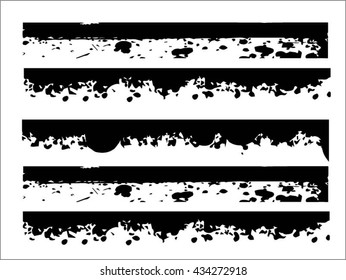 Set of grunge brush strokes