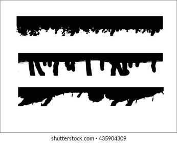 Set of grunge brush strokes