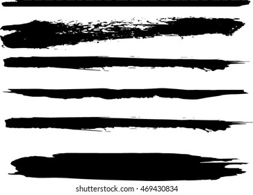 Set of grunge brush strokes