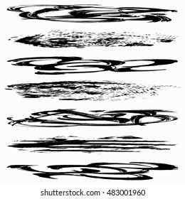 Set of grunge brush strokes