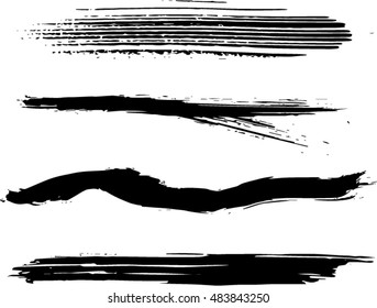 Set of grunge brush strokes 