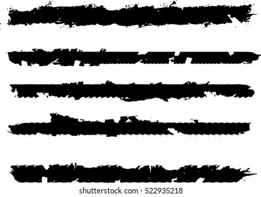Set of grunge brush strokes