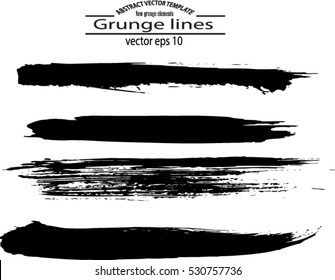Set of grunge brush strokes