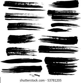 Set of grunge brush strokes