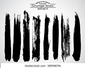 Set Of Grunge Brush Strokes 