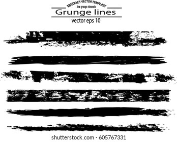 Set of grunge brush strokes
