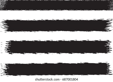 Set of grunge brush strokes 
