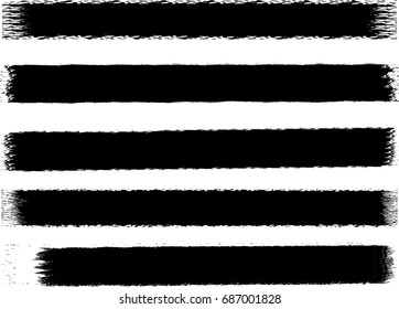 Set of grunge brush strokes 
