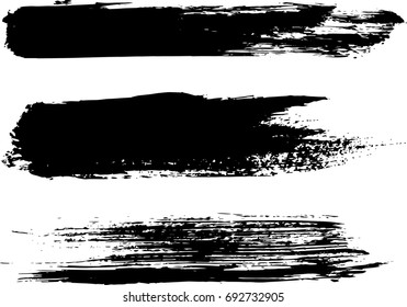 Set of grunge brush strokes