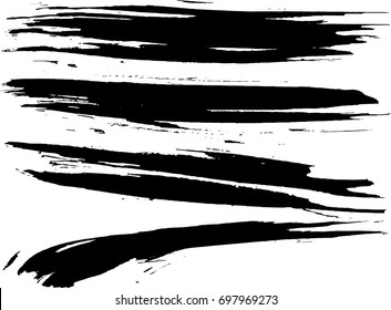 Set of grunge brush strokes
