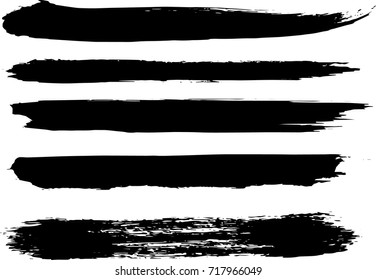 Set of grunge brush strokes