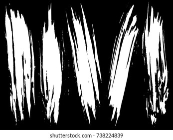 Set of grunge brush strokes.
