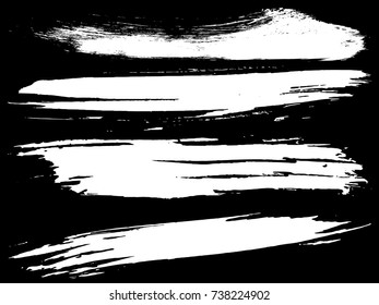 Set of grunge brush strokes.
