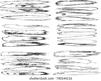 Set of grunge brush strokes  
