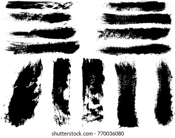 Set of grunge brush strokes 
