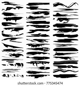 Set of grunge brush strokes