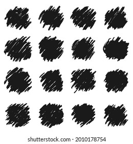 Juego de pinceles de Grunge. Colección de tinta de vectores negros, pincel de pincel de vectores conjunto
