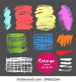 Set of grunge brush strokes. Hand-drawn vector illustration EPS10