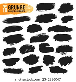 Set of grunge brush strokes. ink splash banners.
