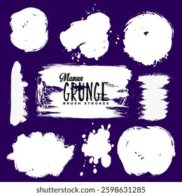 Set of grunge brush strokes Isolated Silhouettes of dirty liquid Set of illustrations