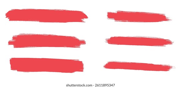Set of grunge brush strokes isolated on a transparent background, hand-painted vector brush smears for artistic design, banners, textures, and creative elements.	