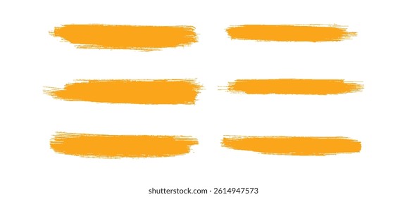 Set of grunge brush strokes isolated on a transparent background, hand-painted vector brush smears for artistic design, banners, textures, and creative elements.	