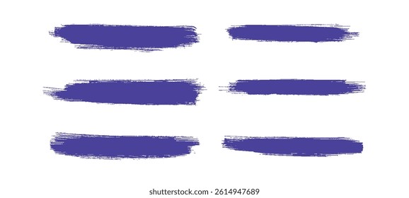 Set of grunge brush strokes isolated on a transparent background, hand-painted vector brush smears for artistic design, banners, textures, and creative elements.	