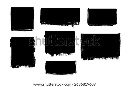 Set of Grunge Brush strokes , Paintbrush Grunge design elements, Hand drawn Grunge texture, horizontal text box backgrounds vector illustrator