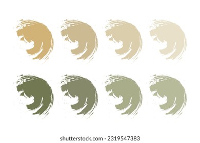Set of grunge brush strokes, pastel colored acrylic brush strokes. Decor, vector	
