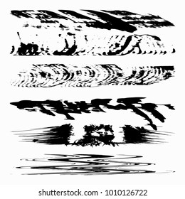 Set of grunge brush strokes. Quality vector illustration for your design