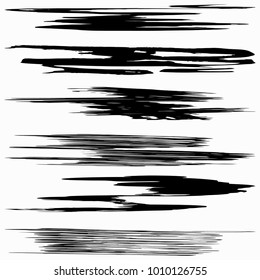 Set of grunge brush strokes. Quality vector illustration for your design