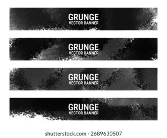 Set von Grunge-Pinselstrichen. Vektorpinselstrichbanner