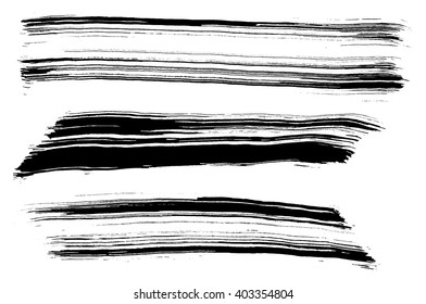 Set of grunge brush strokes, vector illustration
