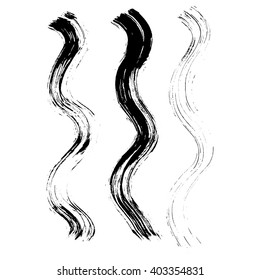 Set of grunge brush strokes, vector illustration