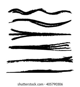 Set of grunge brush strokes, vector illustration
