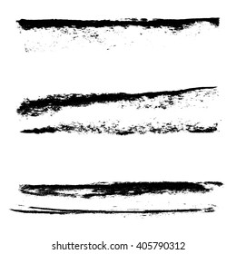 Set of grunge brush strokes, vector illustration