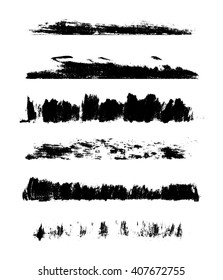 Set of grunge brush strokes, vector illustration