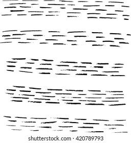 Set of grunge brush strokes, vector illustration