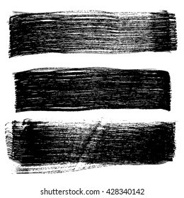 Set of grunge brush strokes, vector illustration