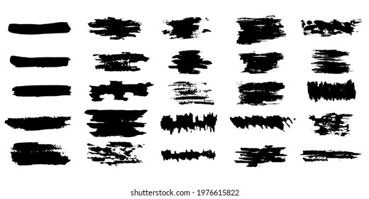 Set of grunge brushes. 25 vector strokes. Elements for banners and backgrounds .