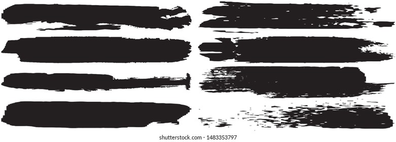 A set of grunge brushes. Abstract ink stains. Spray paint. Templates for inserting text. Texture of dirty oil prints