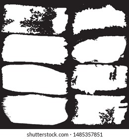 A set of grunge brushes. Abstract ink stains. Spray paint. Templates for inserting text. Texture of dirty oil prints