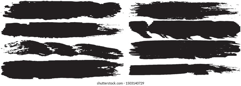 A set of grunge brushes. Abstract ink stains. Spray paint. Templates for inserting text. Texture of dirty oil prints