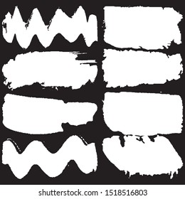 A set of grunge brushes. Abstract ink stains. Spray paint. Templates for inserting text. Texture of dirty oil prints