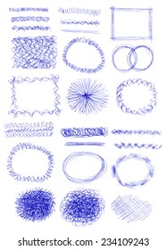 Set of grunge brushes. abstract textures hand drawn ink strokes banners for your design. vector 