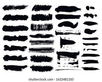 Set of grunge brushes. Collection of painted brushes for design, advertising, banner, illustrations etc. 10 eps design.